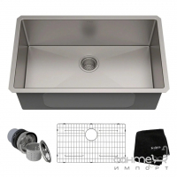 Прямокутна кухонна мийка під стільницю, з нержавіючої сталі Kraus Precision KHU100-30 сатін