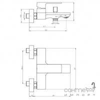 Смеситель для ванны с душевым гарнитуром Perla Robin PBZ6204T графит