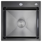 Квадратна кухонна мийка Dusel Nano Black DS50550-1NB чорна сталь
