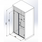 Душові двері до ніші Studio Glass Force 1150x2390 профіль хром/графіт