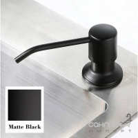 Прямокутна кухонна мийка на одну чашу із сушінням Dusel Nano Black Right DS50778-2RNB чорна сталь