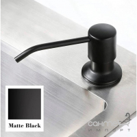 Прямоугольная кухонная мойка на одну чашу с сушкой Dusel Nano Black Left DS50963-1LNB черная сталь