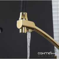 Змішувач для кухні з гнучким виливом та виливом для фільтрованої води Gappo G4398-13 золото/чорний