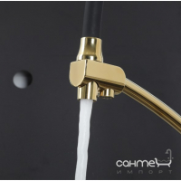Змішувач для кухні з гнучким виливом та виливом для фільтрованої води Gappo G4398-13 золото/чорний