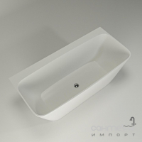 Прямокутна пристінна ванна із литого каменю Studio Stone Arda 1540x720 біла