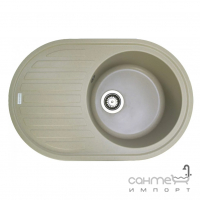 Овальна гранітна кухонна мийка на одну чашу з сушінням Fancy Marble Elipse 12007XXXX кольори в асортименті