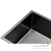 Прямоугольная кухонная мойка под столешницу Granado Under Top Max Steel S201 Black черная сталь