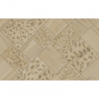 Настенная плитка под дерево с декором 400x250 Golden Tile Honey Wood Patchwork HW115 бежевая