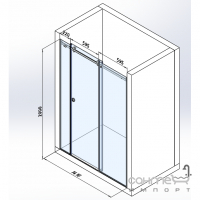 Душевая дверь в нишу Studio Glass Still 1410x2000 хром/прозрачное стекло