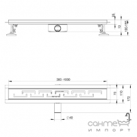 Лінійний душовий трап ITAL 800 IT03-FT18/800 решітка нержавіюча сталь