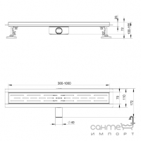 Линейный душевой трап ITAL Gun Grey 700 IT03-FT01/700G решетка оружейная сталь