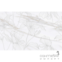Настенная плитка под мрамор с декором 400х250 Golden Tile Sanremo Iris S7015 белая (цветы)