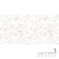 Настінна плитка моноколор із декором 600x300 Golden Tile White Rametti 00018 біла (рослини)