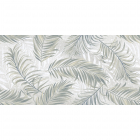 Настенная плитка под камень с декором 600х300 Golden Tile Serenita Leaf SR215 серая (пальмовое листье)