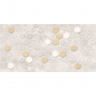 Настенная плитка под камень с декором 600х300 Golden Tile Zen Hexagon ZN106 бежевая