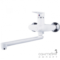 Змішувач для ванни з термопластику, з довгим виливом Plamix Oscar-006 Euro White білий