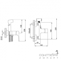 Гигиенический душ с смесителем Frap F2071-6 матовый черный