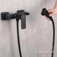 Гигиенический душ с смесителем Frap F2071-6 матовый черный