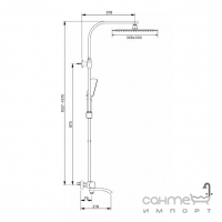 Душевая стойка со смесителем для ванны Gappo G2407-3 золото