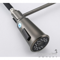 Змішувач для кухні з гнучким виливом та зливом для фільтрованої води Gappo G4398-69 збройова сталь