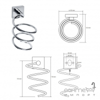 Подвесной держатель для фена Bemeta Beta 132117022 хром