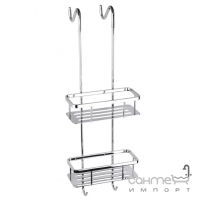 Полиця для душової кабіни з двома полицями та гачками Bemeta Cytro 146208422 хром