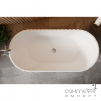 Овальна окрема акрилова ванна з рифленим бортом Besco Giuliana 1700x800 біла