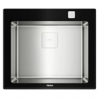 Прямокутна кухонна мийка Teka Diamond 1B BK 115000075 нержавіюча сталь/чорне скло