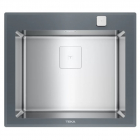 Прямоугольная кухонная мойка Teka Diamond 1B ST 115000076 нержавеющая сталь/серое стекло