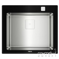 Прямокутна кухонна мийка Teka Diamond 1B BK 115000075 нержавіюча сталь/чорне скло