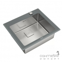 Прямокутна кухонна мийка Teka Diamond 1B ST 115000076 нержавіюча сталь/сіре скло