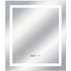 Прямоугольное зеркало с LED-подсветкой, часами, подогревом Qtap Mideya QT2078DCF7080W
