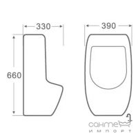 Подвесной писсуар с сливом Qtap Crown QT0588112HW белый