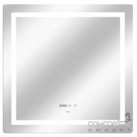 Квадратное зеркало с LED-подсветкой, часами, подогревом Qtap Mideya QT2078NCF8080W