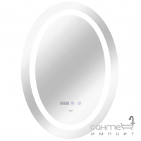 Овальное зеркало с LED-подсветкой, часами, подогревом и диммером Qtap Mideya QT2078NCR5070W