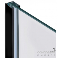 Душевая перегородка Qtap Walk-In Standart STDBLM2011C8 матовый черный/стекло прозрачное Clear Calcless