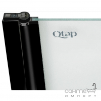 Шторка на ванну Qtap Standart STDBLM407513APL профиль черный матовый/стекло Pear, левая