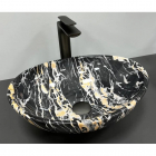Овальная раковина на столешницу VBI Parma Black Opal VBI-011008 черный мрамор
