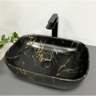 Прямоугольная раковина на столешницу VBI Ravenna Marble Black Matt VBI-011209 черный мрамор