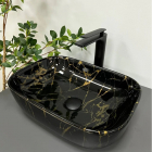 Прямокутна раковина на стільницю VBI Ravenna Marble Black VBI-011207 чорний мармур