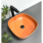 Квадратная раковина на столешницу VBI Arezzo Terracotta Matt VBI-013204 оранжевая