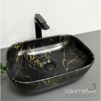 Прямоугольная раковина на столешницу VBI Ravenna Marble Black Matt VBI-011209 черный мрамор