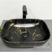 Прямоугольная раковина на столешницу VBI Ravenna Marble Black Matt VBI-011209 черный мрамор