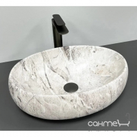 Овальная раковина на столешницу VBI Veneto Stone VBI-012803 серый камень
