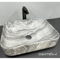 Прямоугольная раковина на столешницу VBI Palermo Gray Onix VBI-012303 серый оникс