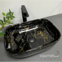 Прямоугольная раковина на столешницу VBI Ravenna Marble Black VBI-011207 черный мрамор