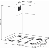Острівна витяжка Granado Segovia 5913-1200 Inox нержавіюча сталь, потужність 1200 м3\ч