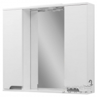 Зеркало с полочкой, двумя шкафчиками и LED-подсветкой Mirater Верона 90 белое/серое