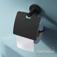 Держатель для туалетной бумаги с крышкой AM.PM X-Joy A85A341422 матовый черный