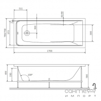 Прямоугольная акриловая ванна AM.PM Gem 1700x750 W90A-170-075W-A белая